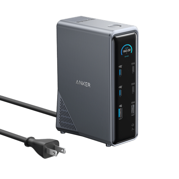 Trạm Sạc Đa Năng 14-in-1 ANKER Prime A83B6 160W (Dual-Display, 1*RJ-45 1Gbps, 2*USB-C 10Gbps, 2*USB-C 100W Max, 1*USB-A 10Gbps, 1*USB-A 12W Max, 1*3.5mm, 3*USB-A 480Mbps, 2*HDMI2.0 4K@60Hz, 1*USB-C Upstream Port)