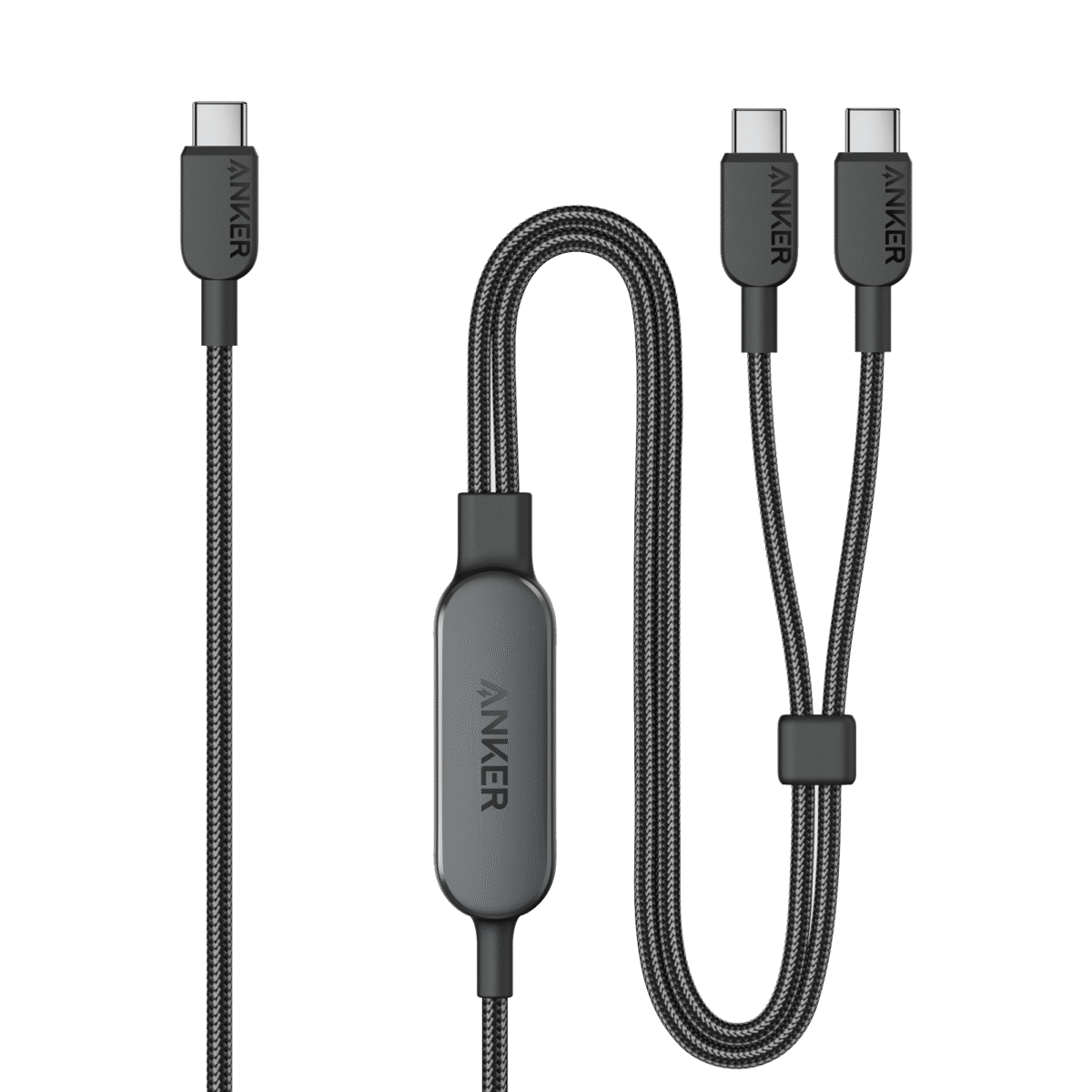 Cáp Sạc Nhanh C to 2C 2-in-1 ANKER A8895 140W (1.2m, 480Mbps, Nylon Braided Cable) - Ảnh 1