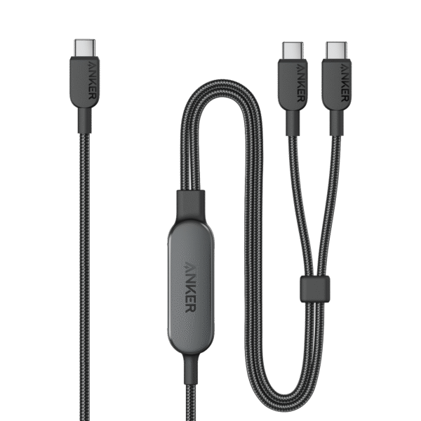 Cáp Sạc Nhanh C to 2C 2-in-1 ANKER A8895 140W (1.2m, 480Mbps, Nylon Braided Cable)