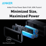 Pin Dự Phòng Kiêm Củ Sạc ANKER Prime Fusion A1339 9600mAh 65W (1.3inch LCD Display, MultiProtect System, 2*Type-C Port, Kèm Cáp C to C 100W) - Ảnh 4