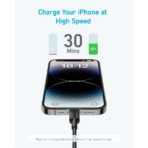 Cáp Sạc Nhanh C to Lightning ANKER 322 A81B5 30W (480Mbps, MFi Certified, Nylon Braided Cable) - Ảnh 5