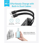 Pin Dự Phòng Kèm Cáp Type-C + Lightning ANKER Zolo A1680 10000mAh/20000mAh 30W (USB + Type-C Port, Digital Display) - Ảnh 3