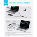 Cáp Sạc Nhanh C to 2C 2-in-1 ANKER A8895 140W (1.2m, 480Mbps, Nylon Braided Cable) - Ảnh 4