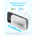 Pin Dự Phòng Từ Tính Kiêm Sạc Không Dây Qi Kèm Cáp Type-C ANKER Zolo A1685 10000mAh 30W (With Stand, Sạc Không Dây 7.5W) - Ảnh 6