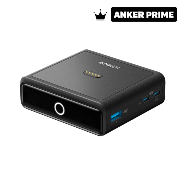 Đế Sạc Từ Tính 4-in-1 Cho Pin Dự Phòng Anker Prime ANKER A1902 100W (1*Pogo Plug + 2*Type-C + 1*USB-A, Smart Digital Display)