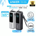 Pin Dự Phòng ANKER Zolo A1695 25000mAh 165W (With 2*Built-in Retractable Type-C Cable, Smart Digital Display, ActiveShield™ 2.0) - Ảnh 2