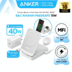 Đế Sạc Không Dây Từ Tính 3-in-1 Qi2 ANKER MagGo B2557 15W (MFi certified, Wireless PowerIQ™, Kèm củ sạc 40W và cáp sạc C to C) - Ảnh 2