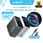 Củ Sạc Nhanh ANKER Zolo B2697 140W (ActiveShield™ 2.0, Smart LED Display, GaN Charger, Kèm Cáp Zolo C to C 240W, 3C+1A) - Ảnh 2