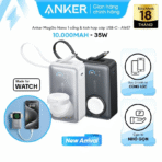 Pin Dự Phòng Kiêm Sạc Không Dây Cho Apple Watch ANKER Nano A1657 10000mAh 35W (With Type-C Built-in Cable, Smart Digital Display, MultiProtect ActiveShield, Wireless PowerIQ) - Ảnh 2