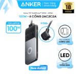 Trạm Sạc Đa Năng ANKER 727 GaNPrime A9126 100W (GaNPrime™, ActiveShield™ 2.0,  1*Wireless charging dock + 2*USB-C + 2*USB-A + 2*AC Outlets) - Ảnh 2