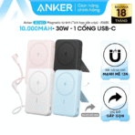 Pin Dự Phòng Từ Tính Kiêm Sạc Không Dây Qi Kèm Cáp Type-C ANKER Zolo A1685 10000mAh 30W (With Stand, Sạc Không Dây 7.5W) - Ảnh 2