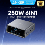 Trạm Sạc Nhanh ANKER GaNPrime A2345 250W (LCD Display, Smart Control Dial, Support APP, GaNPrime™, MultiProtect & ActiveShield™ 3.0, PowerIQ™ 4.0, 4C+2A) - Ảnh 2