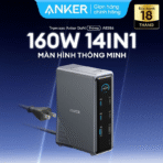 Trạm Sạc Đa Năng 14-in-1 ANKER Prime A83B6 160W (Dual-Display, 1*RJ-45 1Gbps, 2*USB-C 10Gbps, 2*USB-C 100W Max, 1*USB-A 10Gbps, 1*USB-A 12W Max, 1*3.5mm, 3*USB-A 480Mbps, 2*HDMI2.0 4K@60Hz, 1*USB-C Upstream Port) - Ảnh 2