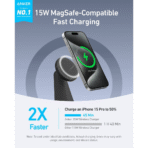 Đế Sạc Đứng Không Dây Từ Tính 2-in-1 Qi2 ANKER MagGo A25M7 15W (Xoay Ngang 360° & Dọc 50°-70°, Sạc Không Dây Chuẩn Qi2, ActiveShield™ 2.0) - Ảnh 3