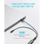 Cáp Sạc Nhanh C to 2C 2-in-1 ANKER A8895 140W (1.2m, 480Mbps, Nylon Braided Cable) - Ảnh 3