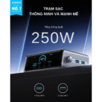 Trạm Sạc Nhanh ANKER GaNPrime A2345 250W (LCD Display, Smart Control Dial, Support APP, GaNPrime™, MultiProtect & ActiveShield™ 3.0, PowerIQ™ 4.0, 4C+2A) - Ảnh 3