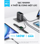 Củ Sạc Nhanh ANKER Zolo B2697 140W (ActiveShield™ 2.0, Smart LED Display, GaN Charger, Kèm Cáp Zolo C to C 240W, 3C+1A) - Ảnh 3