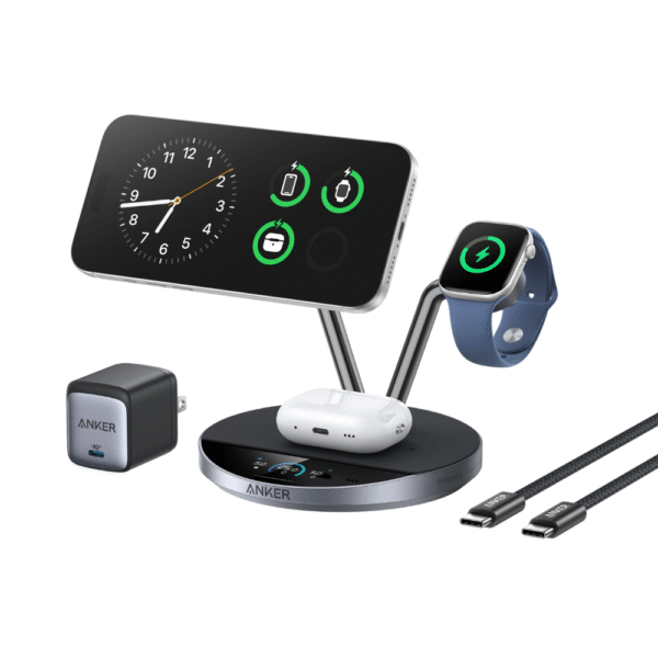 Đế Sạc Đứng Không Dây ANKER Prime A25X7 25W (3-in-1, Aerospace-Grade TEC Active Cooling, Live Charging Display)