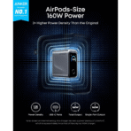 Củ Sạc Nhanh ANKER Prime A2687 160W (3*Type-C port, PowerIQ™ 5.0, Smart Touch Display, Smarter Charging Control, GaNPrime 2.0, ActiveShield™ 4.0) - Ảnh 2