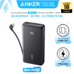 Pin Dự Phòng ANKER Zolo A110E 20000mAh 22.5W (1*Type-C + 1*USB-A Port + Type-C Built-in Cable, Digital Display) - Ảnh 2