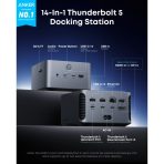 Trạm Sạc Đa Năng 14-in-1 ANKER Prime A83B5 (Thunderbolt 5, 140W Max, HDMI 2.1, DP 2.1, 120Gbps, Up to Two 8K Display, Smart Active Cooling, Supports Anker Dock Manager App) - Ảnh 2