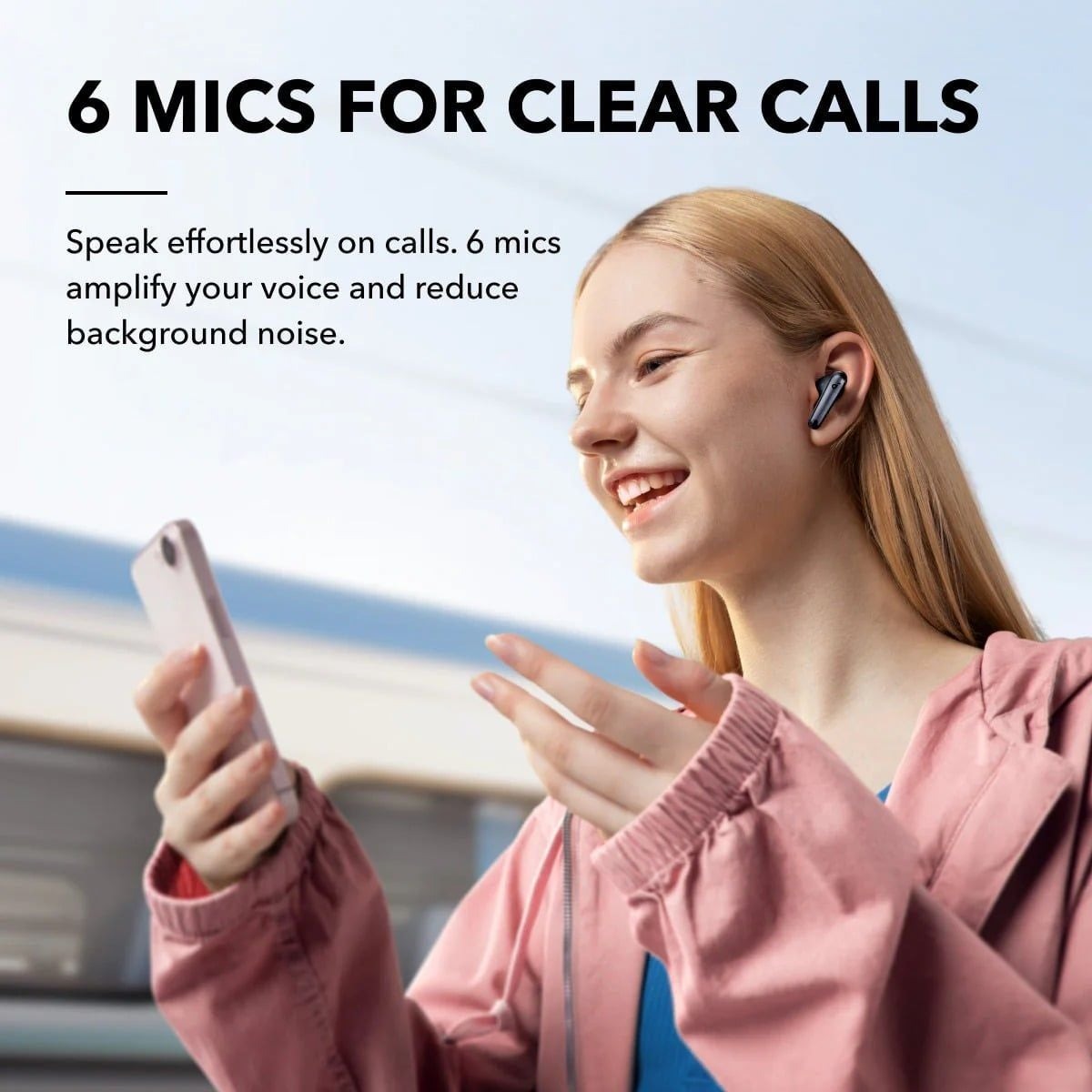 Tai Nghe Không Dây TWS SOUNDCORE Liberty 4 NC (Bluetooth v5.3, 10H, AI 6 Mic, Hi-Res Audio, Adaptive ANC 2.0, BassUp™, IPX4, Support App, Google Fast Pair) - Ảnh 6