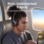 Tai Nghe Chụp Tai Không Dây SOUNDCORE Space One Pro (Bluetooth v5.3, 60H, Hi-Res Audio, Adaptive ANC 3.0, Multipoint Connection, 6 Mics Noise-Canceling, Google Fast Pair, Support App) - Ảnh 5