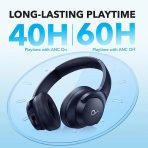 Tai Nghe Chụp Tai Không Dây SOUNDCORE Q20i (Bluetooth v5.0, 60H, Hybrid ANC, ENC 2 Mic, BassUp™, 40mm Drivers, Dual-Connections, Support App, Hi-Res certified audio via the AUX cable) - Ảnh 2