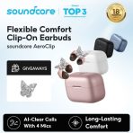 Tai Nghe Kẹp Tai Không Dây SOUNDCORE AeroClip (Bluetooth v5.4, 8H, Hi-Res Audio, IP55, 4 Mics with AI, Virtual Bass, Multiple Connection, Support App) - Ảnh 2