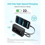 Pin Dự Phòng Kèm 2 Cáp Type-C ANKER A110M 20000mAh 45W (1*Type-C + 1*USB-A port, Digital Display) - Ảnh 2