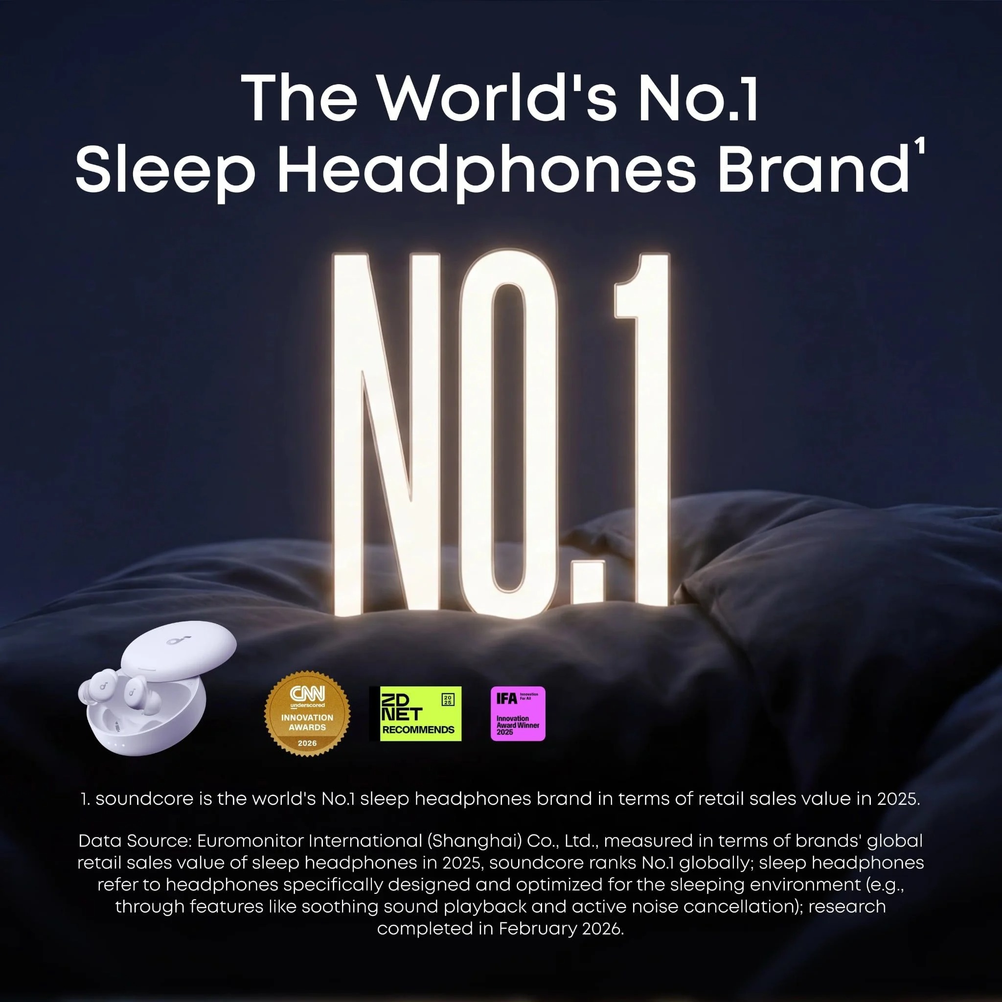 Tai Nghe Bluetooth TWS SOUNDCORE Sleep A30 (Bluetooth v5.4, 9H, IPX4, ANC Engineered for Sleep, Triple Noise Reduction System) - Ảnh 3